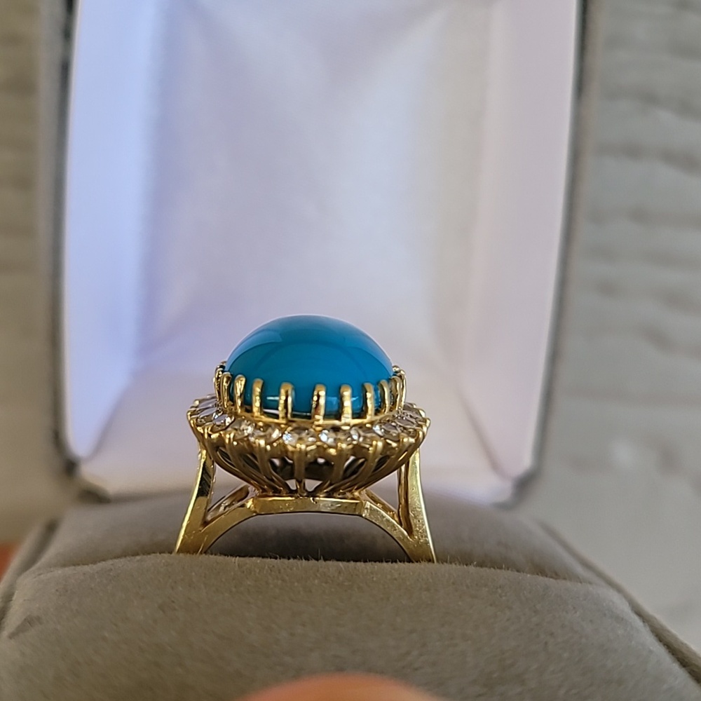 18k Vintage Torguise Sleeping Beauty Gemstone Ring - Picture 4 of 7